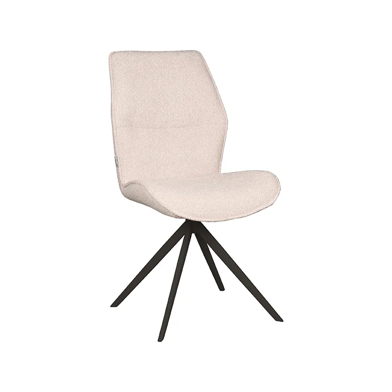 LABEL51 dining chair Comfy black metal (Boucle, Natural)