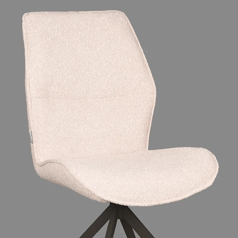 LABEL51 Eetkamerstoel Comfy zwart metaal in Touch Natural, detail 4