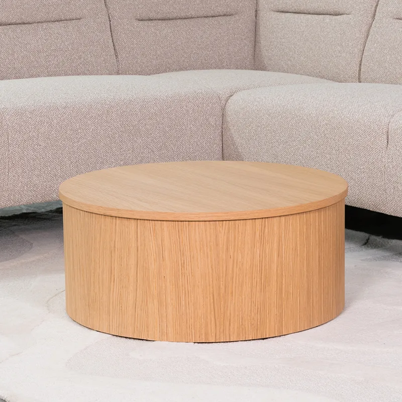 LABEL51 Couchtisch Oliva 70 cm, rond in Naturel eiken