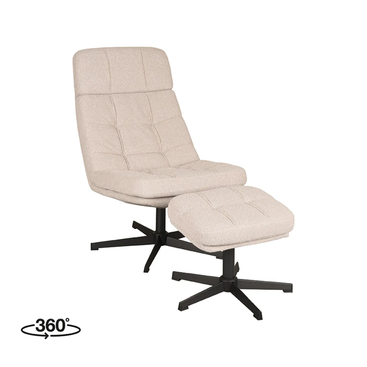 LABEL51 Sessel Alvar Incl. hocker in Touch Natural, Detail 1