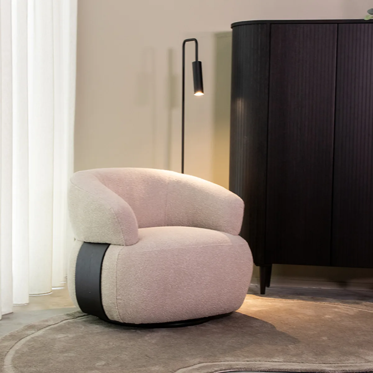 LABEL51 Sessel Valenza in Touch Natural - Touch Natural, Gestell Schwarz