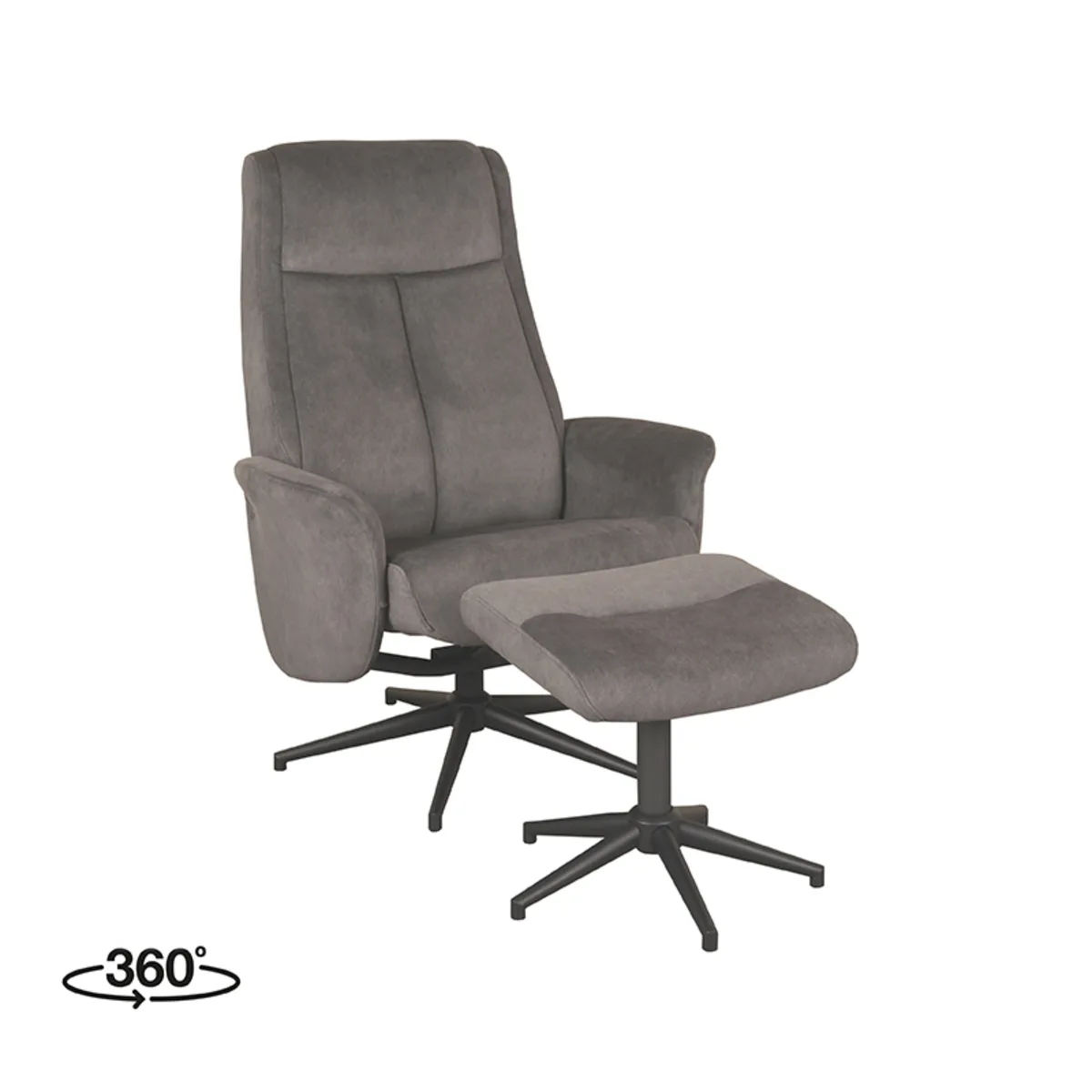 LABEL51 Sessel Bergen Incl. hocker in Cosmo Anthracite