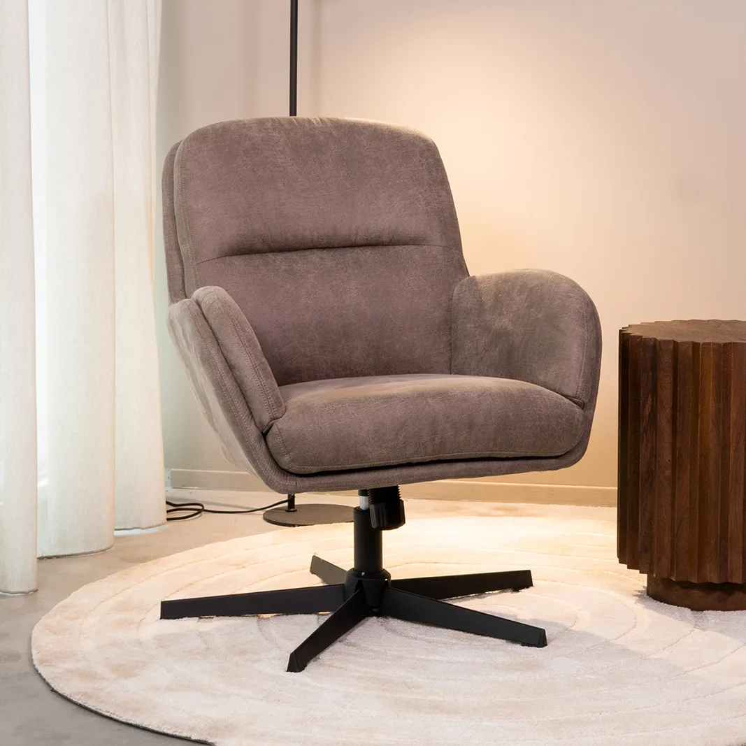 LABEL51 Sessel Moss in Microsuede Taupe