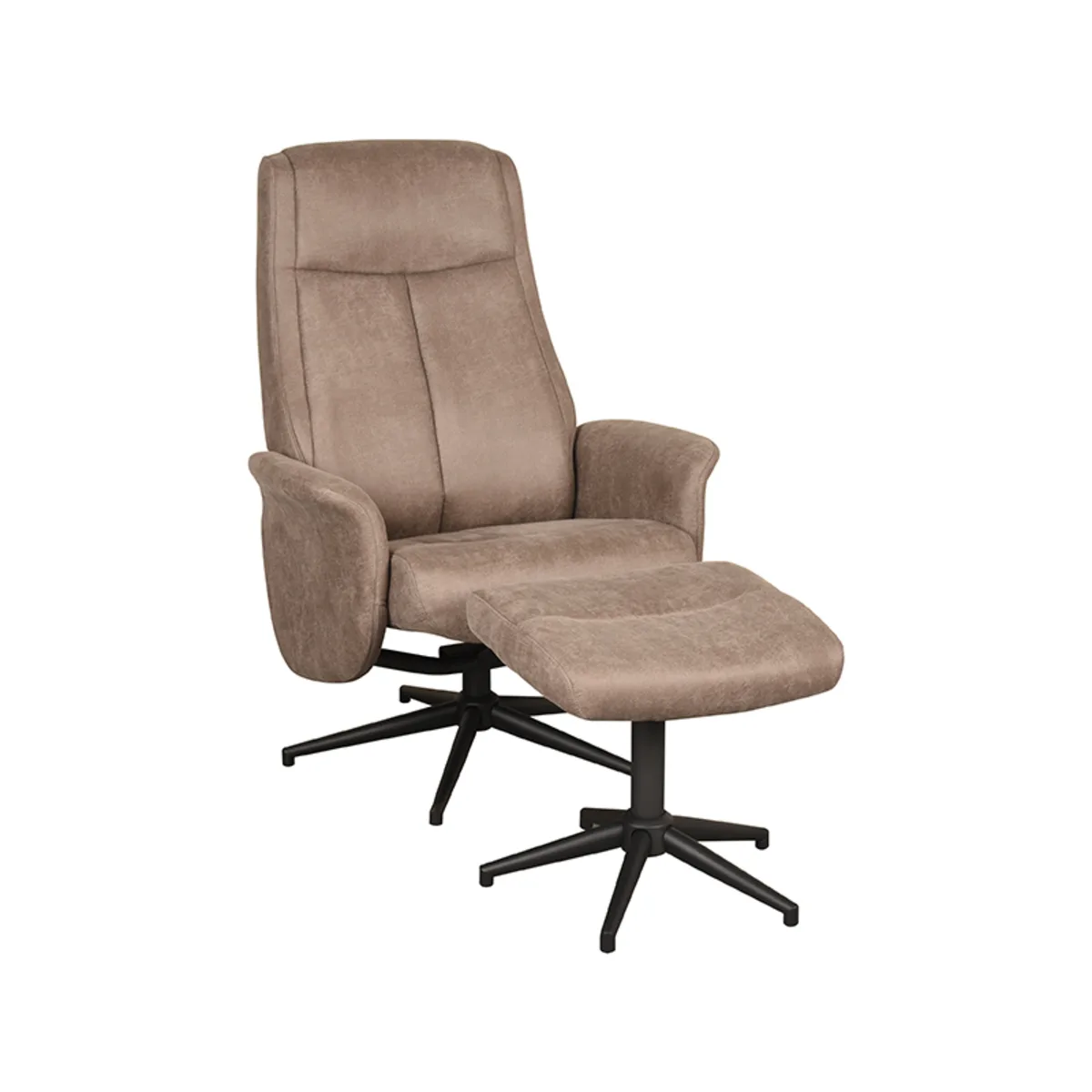 LABEL51 Sessel Bergen Incl. hocker in Microsuede Taupe
