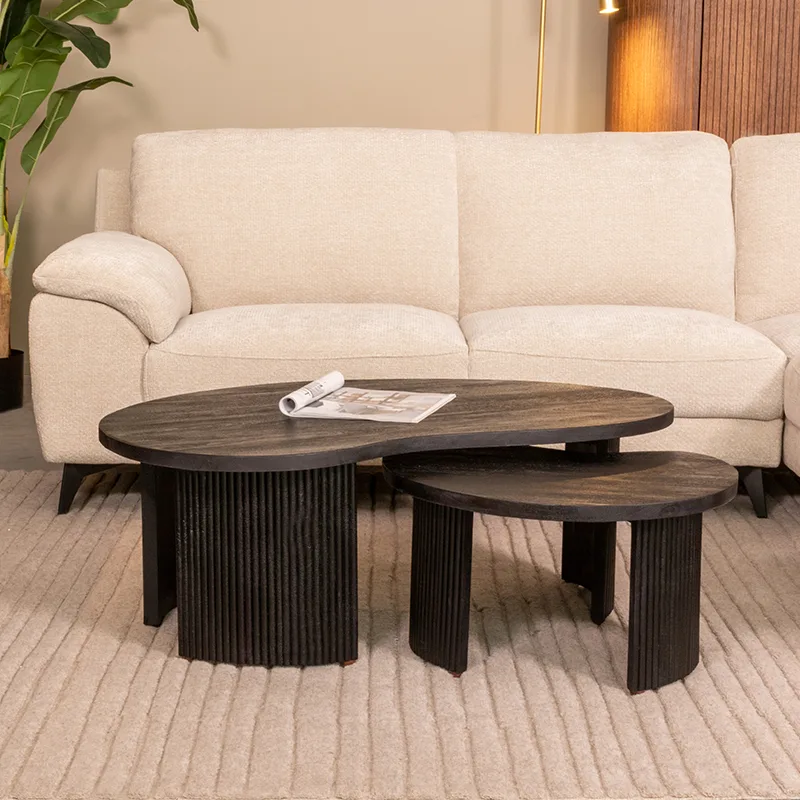 LABEL51 Couchtisch Timon 100 cm in Zwart mangohout