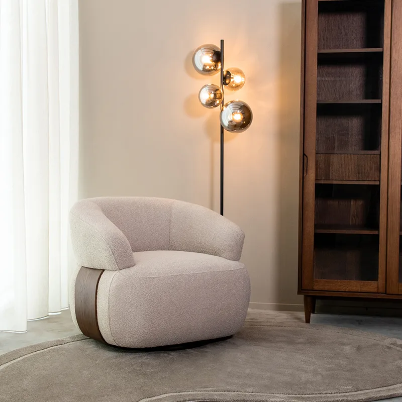 LABEL51 Sessel Valenza in Touch Natural - Touch Natural, Gestell Braun