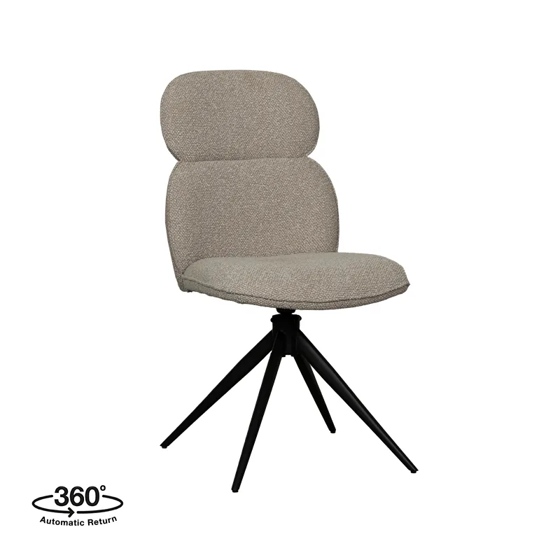 LABEL51 Esszimmerstuhl Finn zwart metalen frame in Royal Boucle Natural, Detail 1