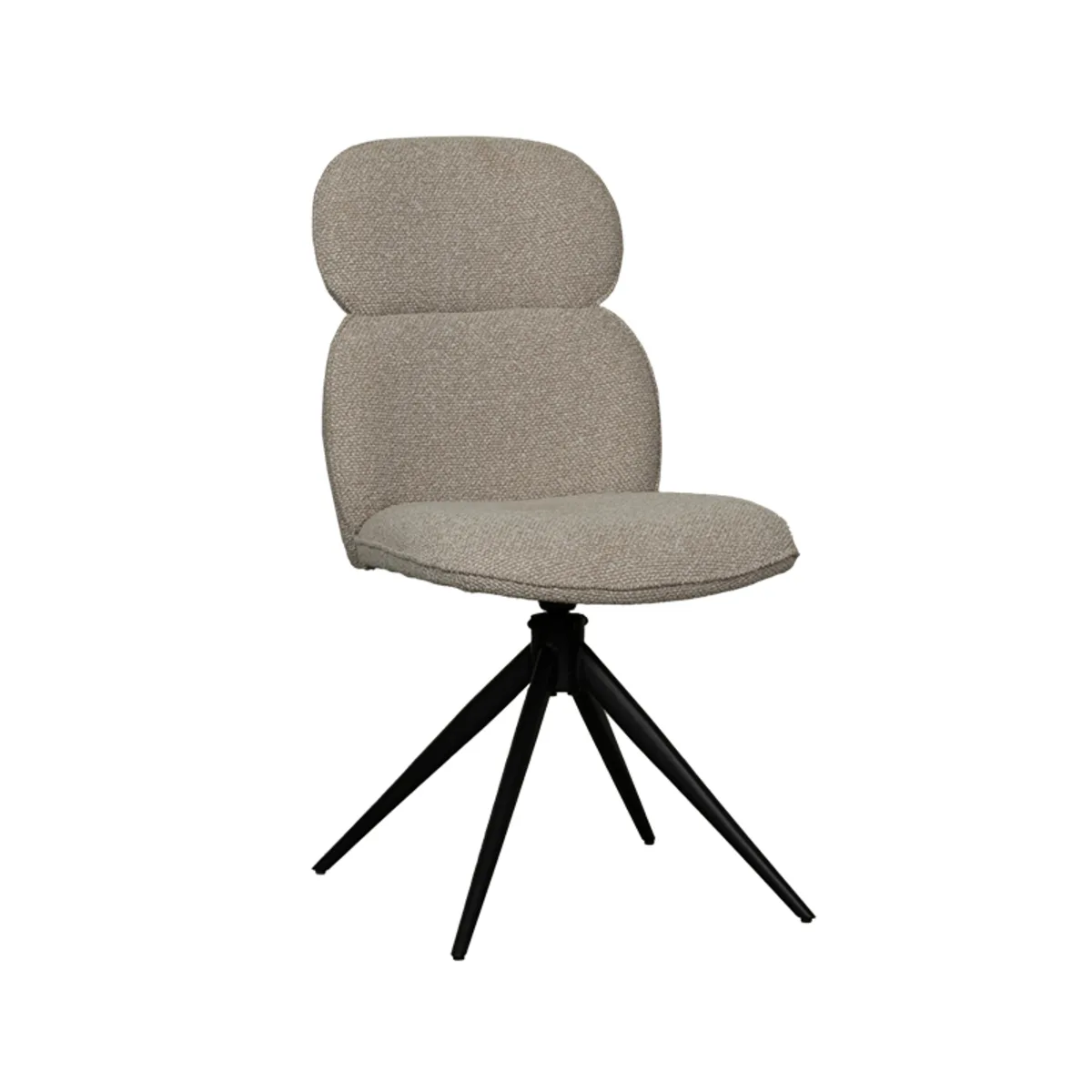 LABEL51 Esszimmerstuhl Finn zwart metalen frame in Royal Boucle Natural, Detail 2