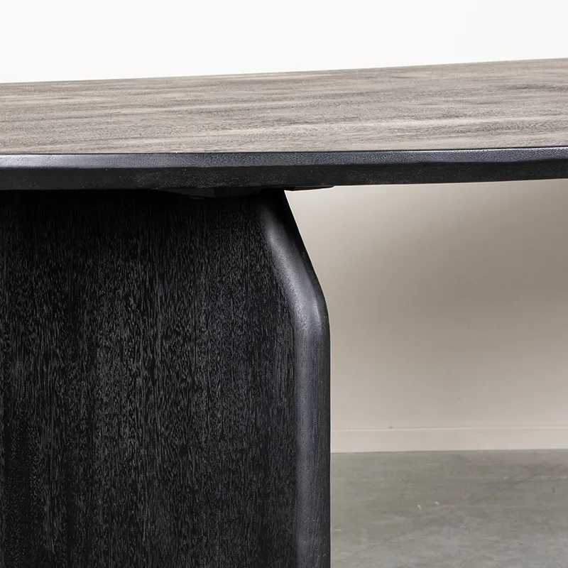 LABEL51 Eetkamertafel Cooper 250 cm in Zwart mangohout, detail 4