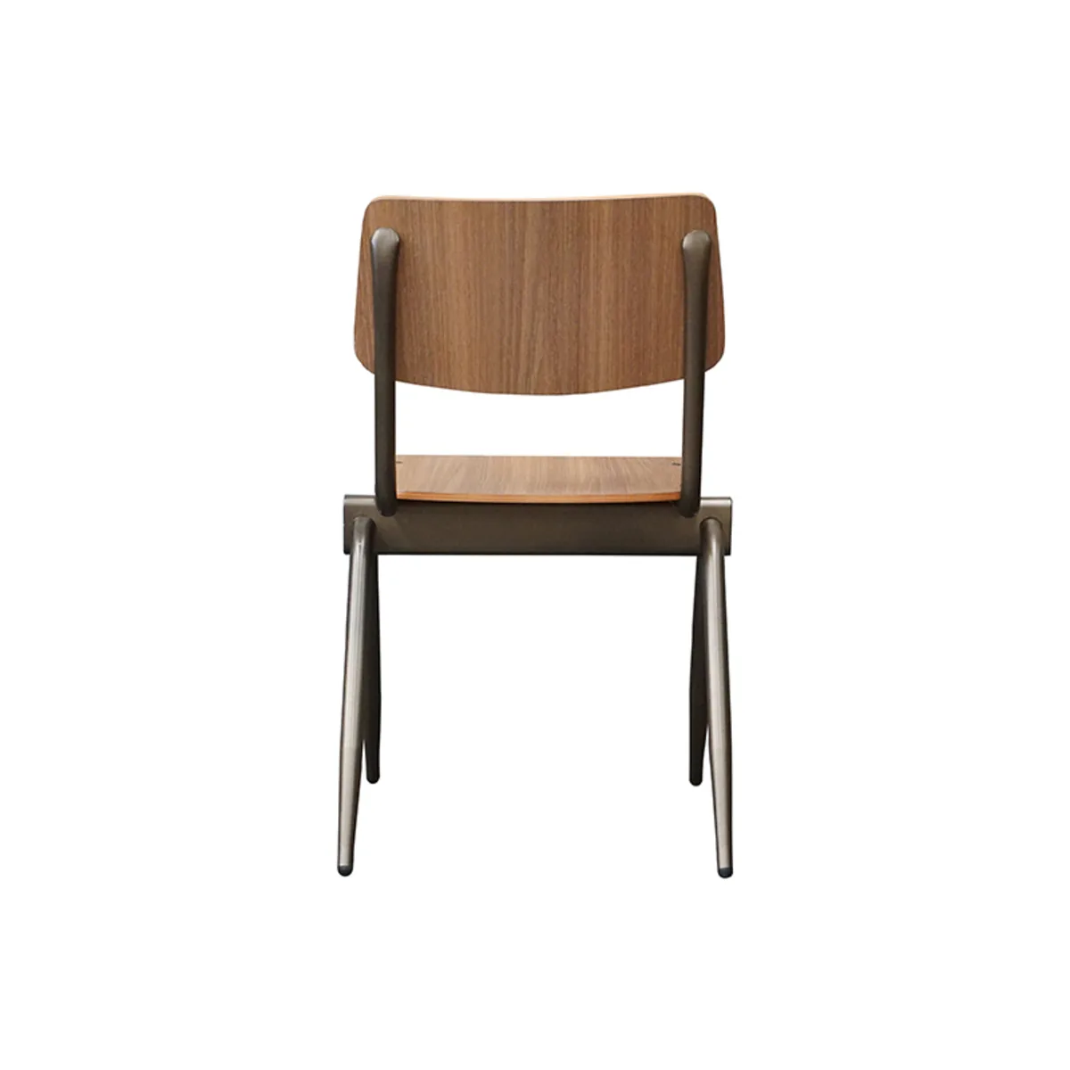 LABEL51 Eetkamerstoel Solid goud metalen frame in Walnoot hout, detail 4