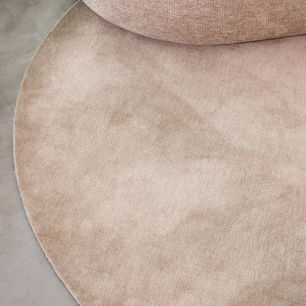 LABEL51 Teppich Mila 200x200 cm, rond in Taupe polyester