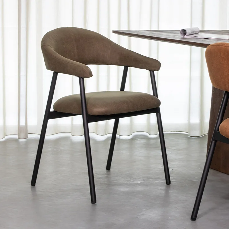 LABEL51 Esszimmerstuhl Amaze zwart metaal in Microsuede Moss