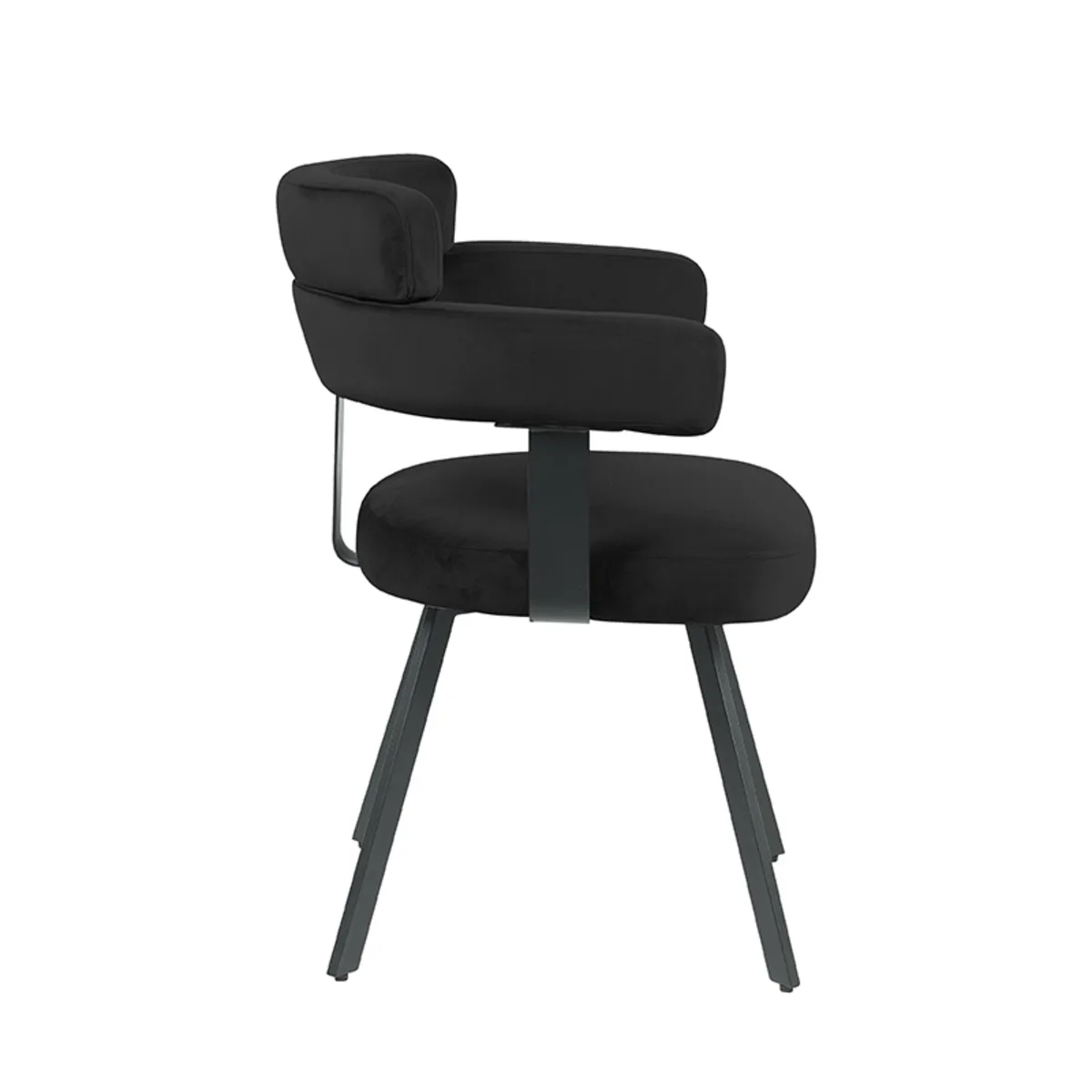 LABEL51 Esszimmerstuhl Bardio zwart metaal in Velvet Black, Detail 2