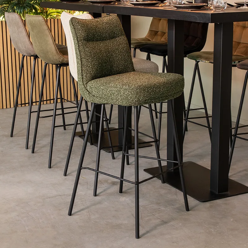LABEL51 Barkruk Lennon hoog in Royal Boucle Forest