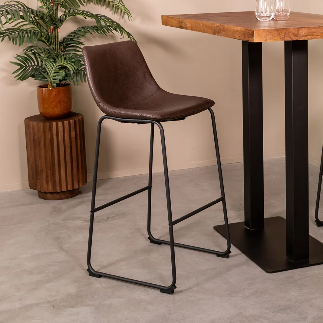 LABEL51 Barhocker Risto hoog in PU Dark Brown A