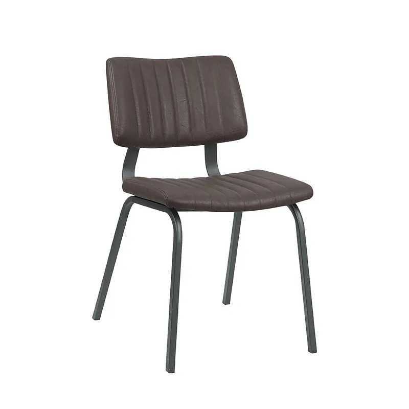 LABEL51 Esszimmerstuhl Gusto zwart metaal in PU Dark Brown A