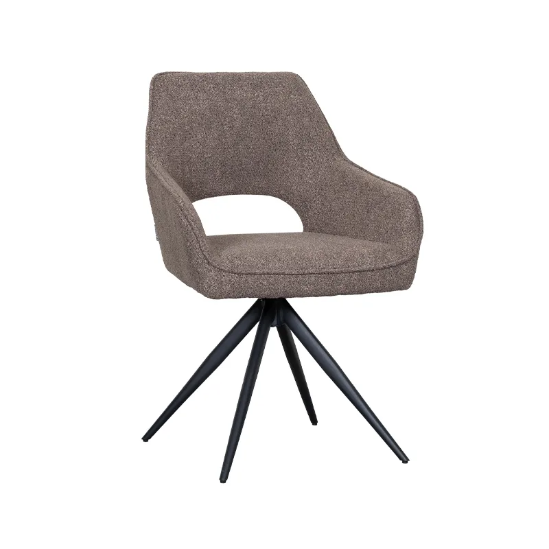 LABEL51 Esszimmerstuhl Finley zwart metalen frame in Touch Brown, Detail 1