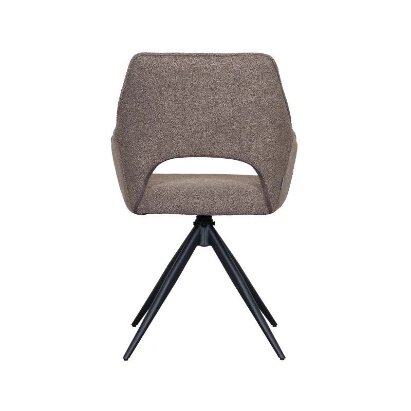 LABEL51 Eetkamerstoel Finley zwart metalen frame in Touch Brown, detail 5