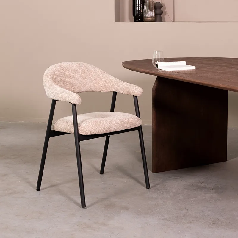 LABEL51 Esszimmerstuhl Amaze zwart metaal in Elite Clay
