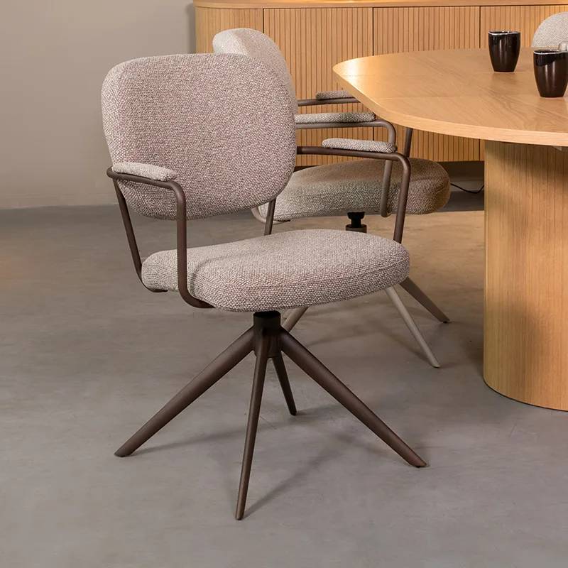 LABEL51 dining chair Basel bronze metal (Royal Boucle, Mushroom)