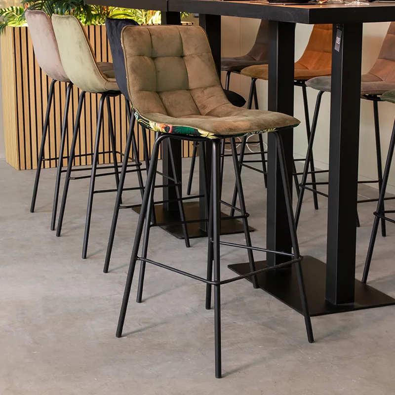 LABEL51 Barkruk Bistro hoog in Printed Flamingo Flamingo