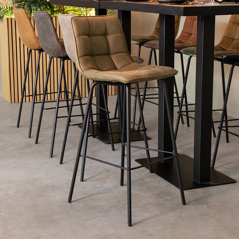 LABEL51 Barhocker Bistro hoog in Microsuede Moss