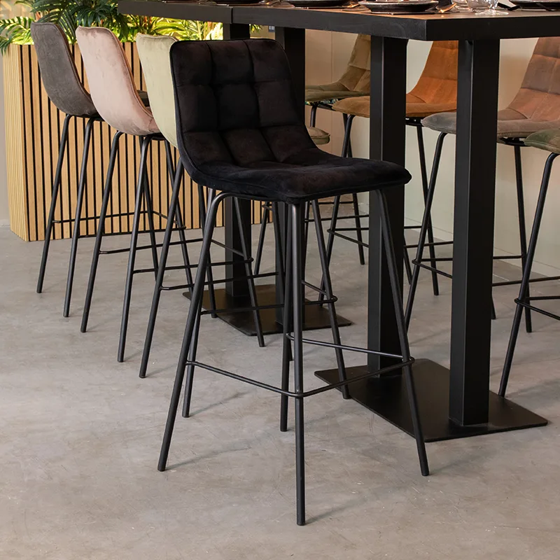 LABEL51 Barkruk Bistro hoog in Velvet Black