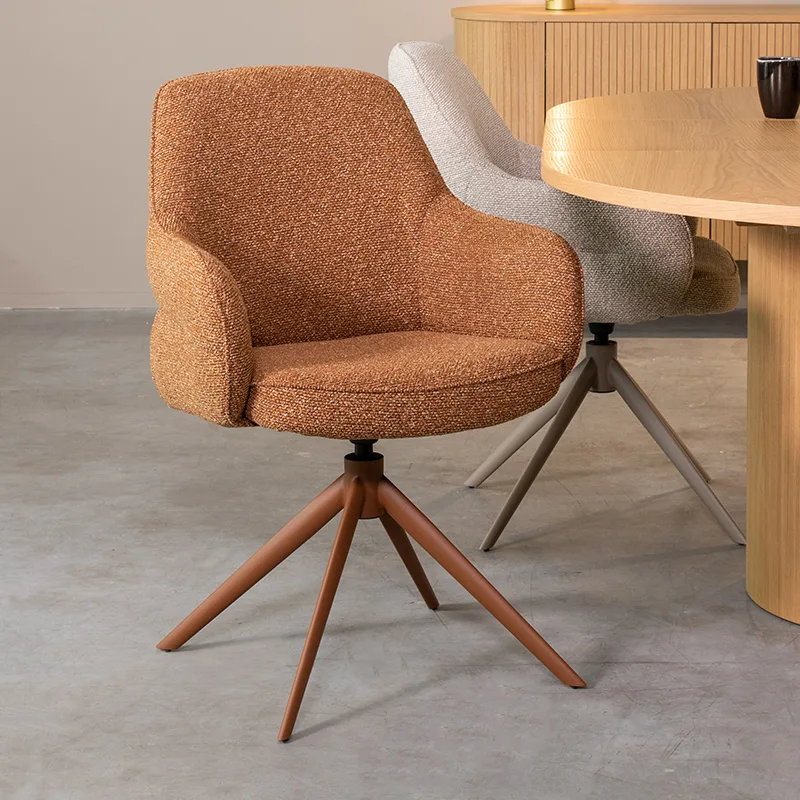 LABEL51 Esszimmerstuhl Bern rust metaal in Royal Boucle Coral