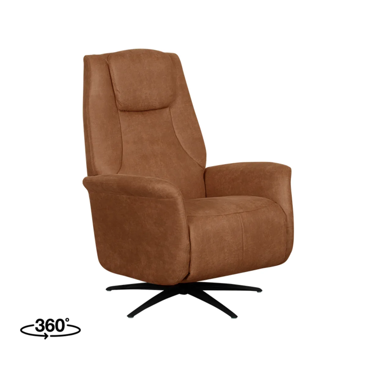 LABEL51 Sessel Stockholm 1-motorig in Microsuede Cognac