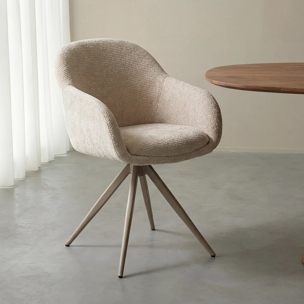 Eetkamerstoel Fiby taupe metaal - LABEL51
