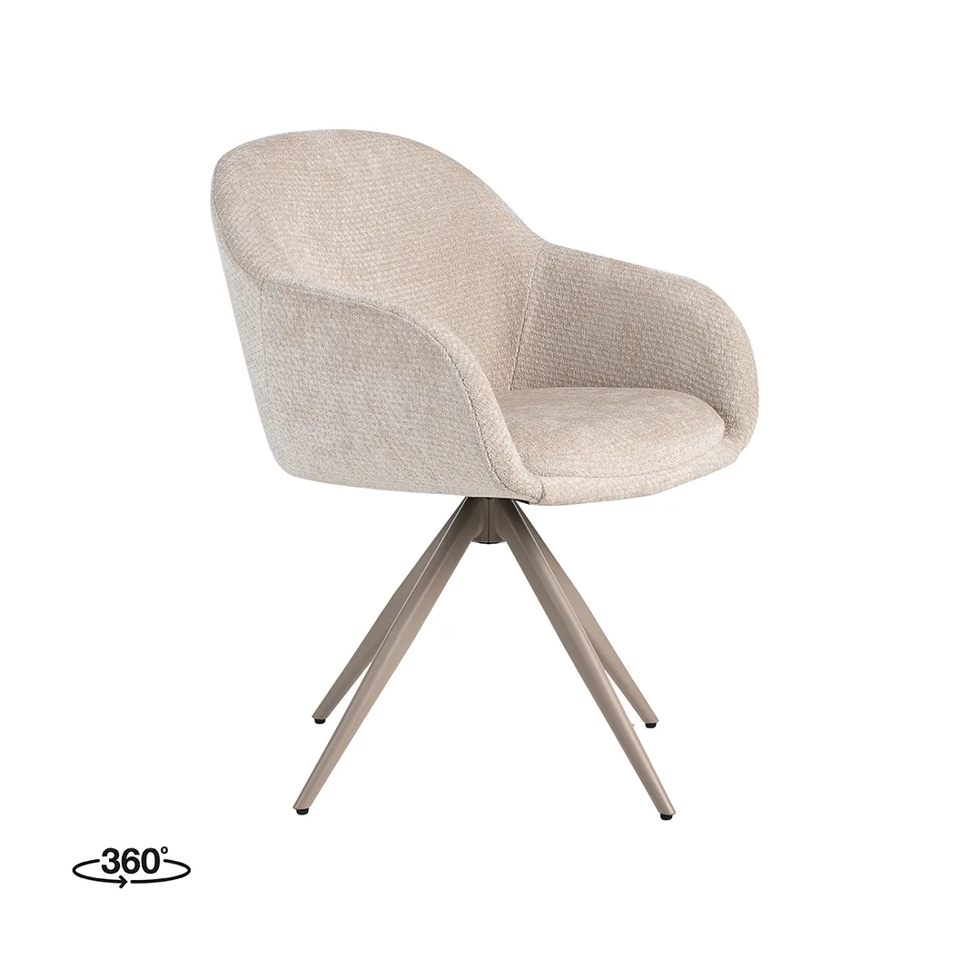 LABEL51 Esszimmerstuhl Fiby taupe metaal in Elite Natural, Detail 1