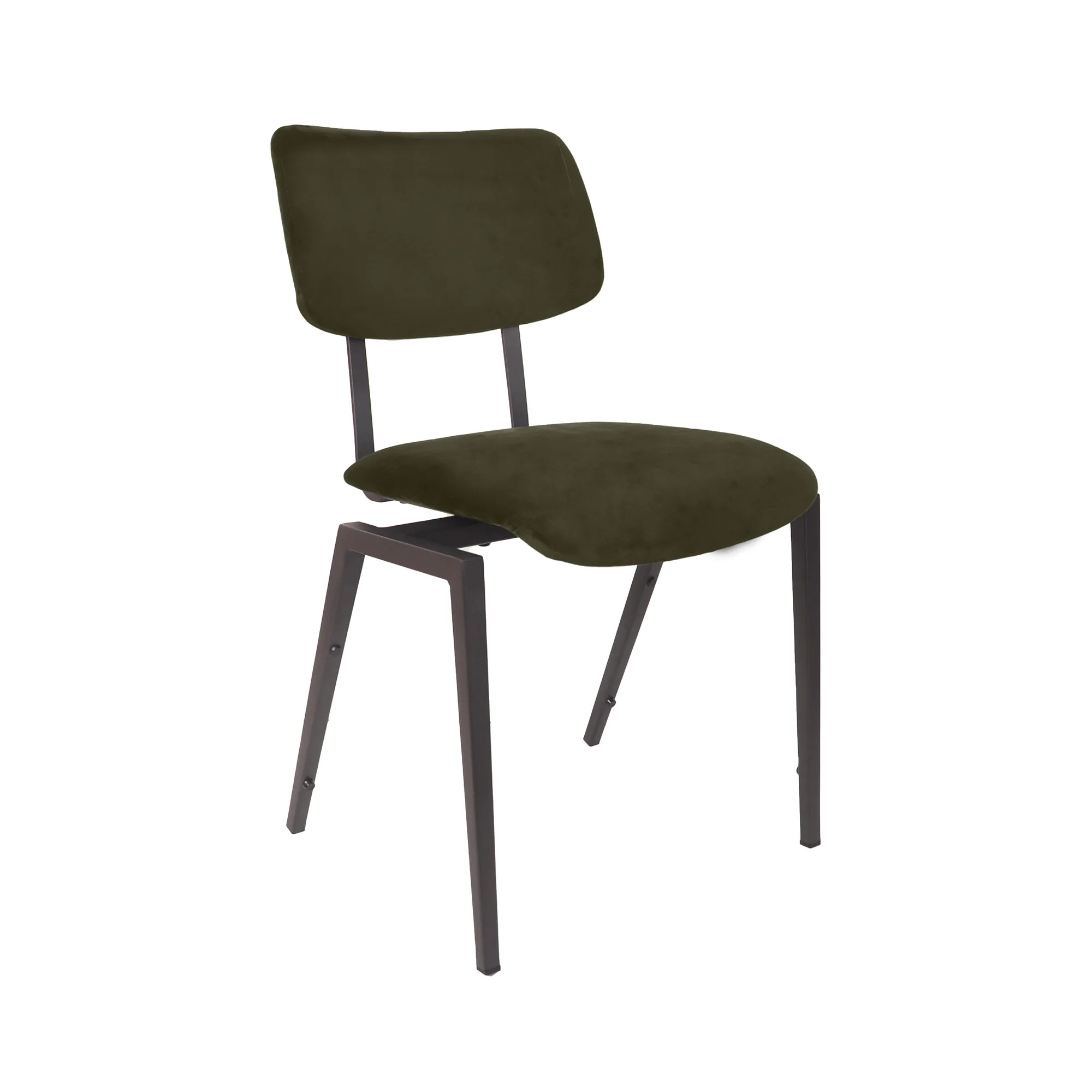 LABEL51 Esszimmerstuhl Stapelbaar zwart metalen frame in Velvet Hunter