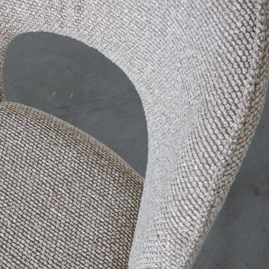 LABEL51 Esszimmerstuhl Sakura taupe metaal in Royal Boucle Natural, Detail 5