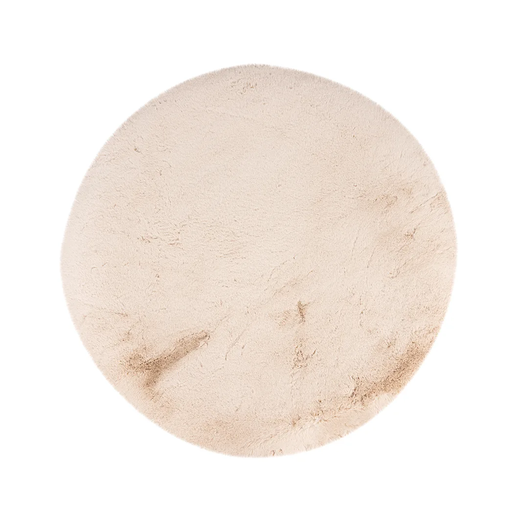 LABEL51 Teppich Indy 200x200 cm, rond in Beige polyester