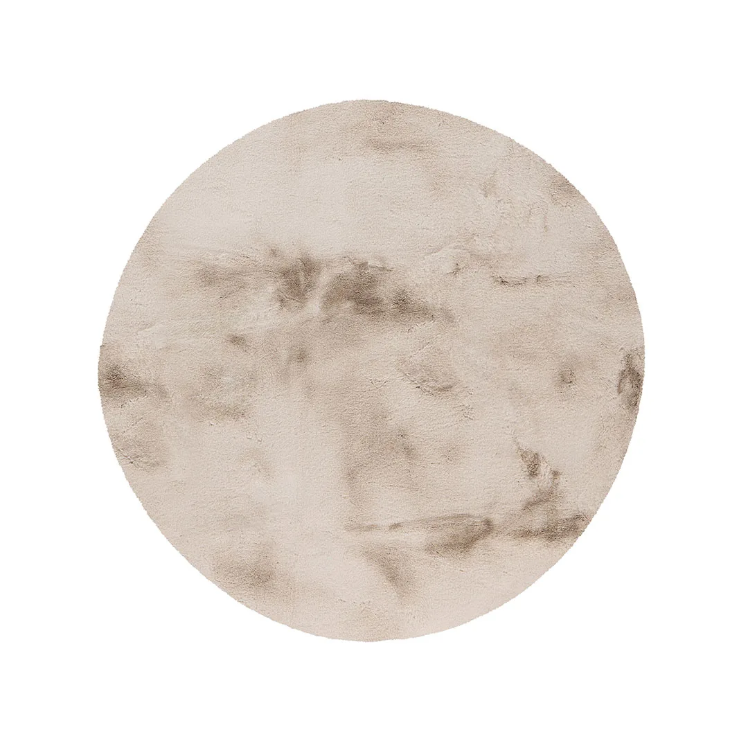 LABEL51 Teppich Indy 200x200 cm, rond in Licht Taupe