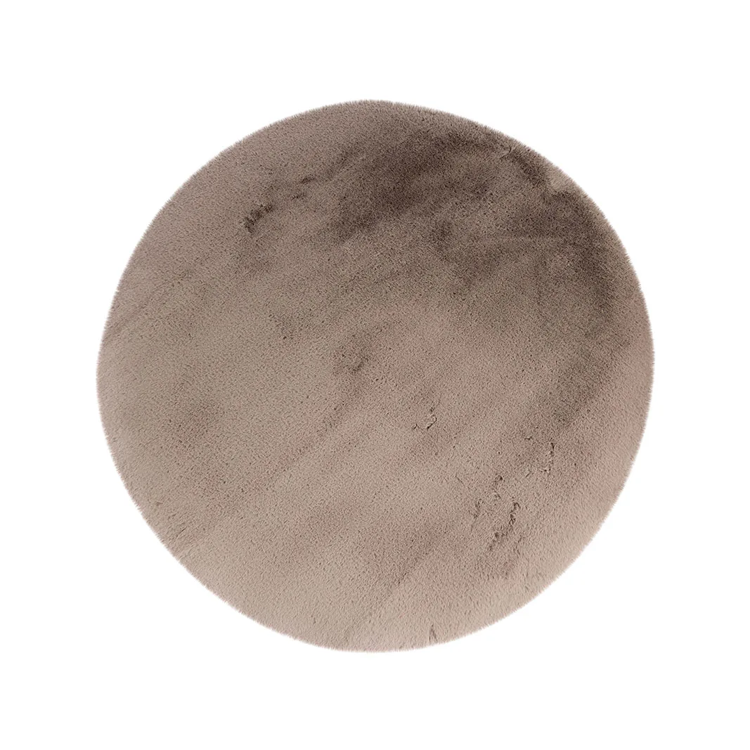 LABEL51 Vloerkleed Indy 200x200 cm, rond in Taupe polyester