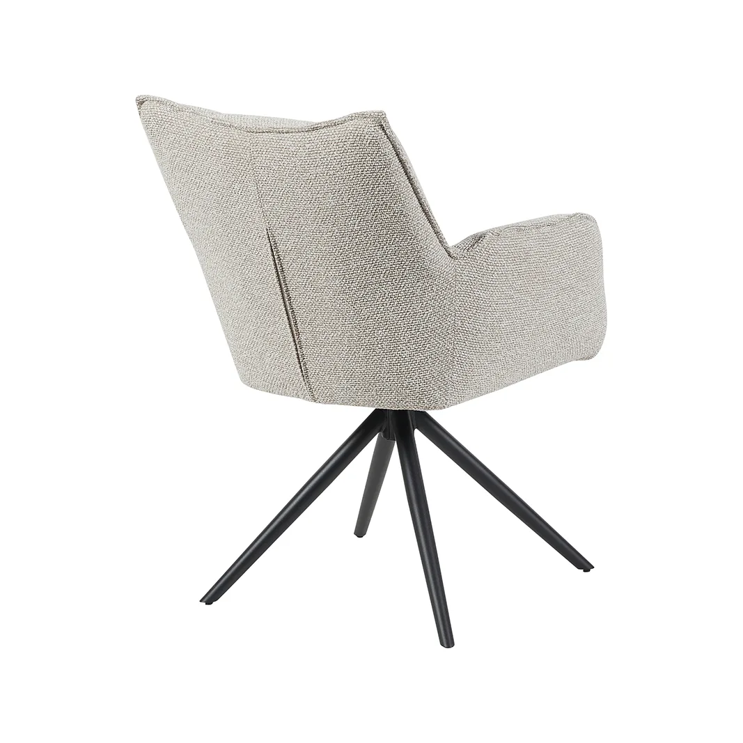 LABEL51 Esszimmerstuhl Amalfi zwart metalen frame in Royal Boucle Natural, Detail 4