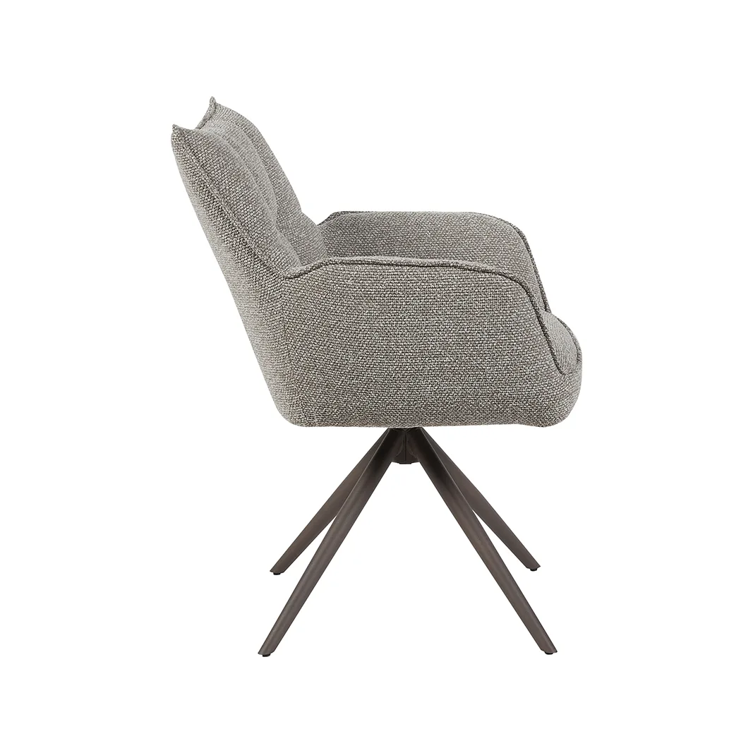 LABEL51 Esszimmerstuhl Amalfi brons metalen frame in Royal Boucle Mushroom, Detail 3