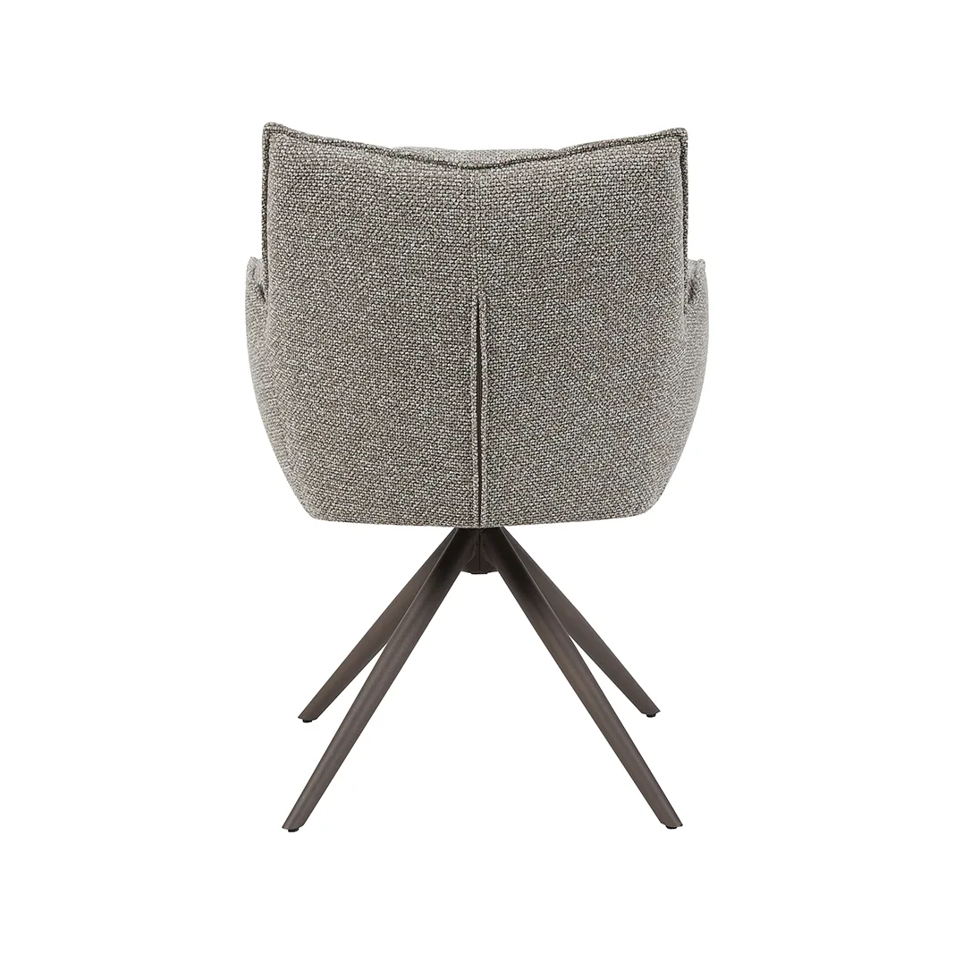 LABEL51 Eetkamerstoel Amalfi brons metalen frame in Royal Boucle Mushroom, detail 5