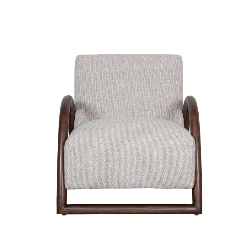 LABEL51 Sessel Viggo walnoot hout in Royal Boucle Natural, Detail 1