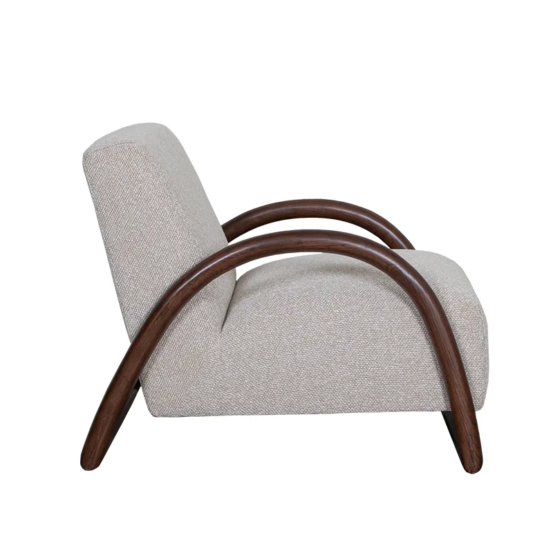 LABEL51 Sessel Viggo walnoot hout in Royal Boucle Natural, Detail 2