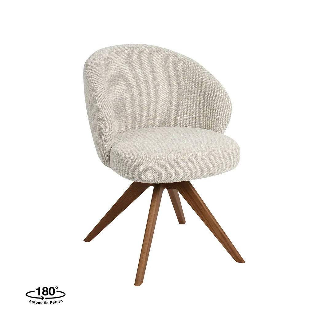 LABEL51 Esszimmerstuhl Sabi walnoot hout in Royal Boucle Natural, Detail 1