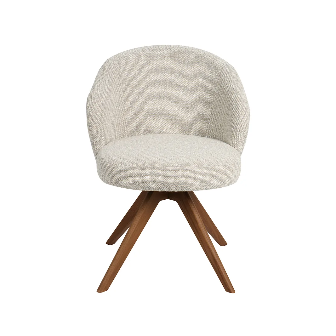 LABEL51 Eetkamerstoel Sabi walnoot hout in Royal Boucle Natural, detail 2