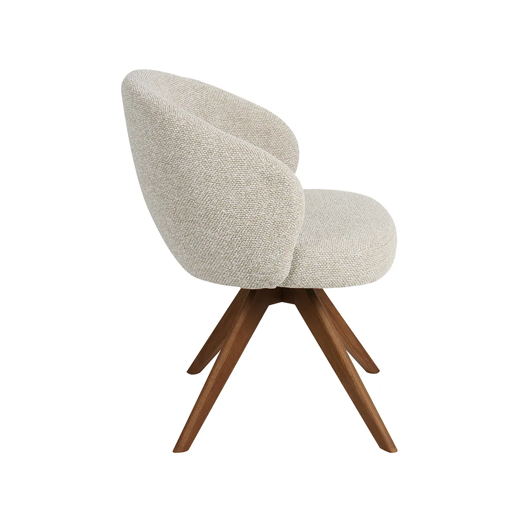 LABEL51 Eetkamerstoel Sabi walnoot hout in Royal Boucle Natural, detail 3