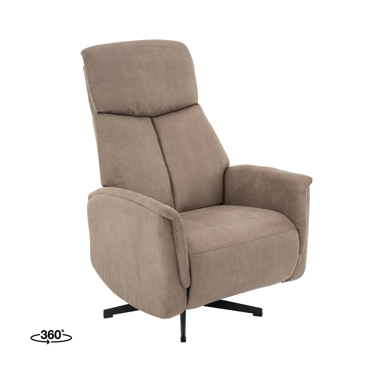LABEL51 Sessel Helsinki manueel verstelbaar in Microsuede Taupe
