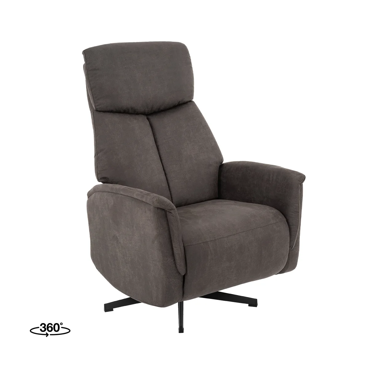 LABEL51 Sessel Helsinki manueel verstelbaar in Microsuede Anthracite