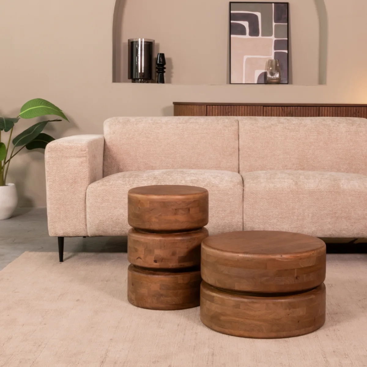 LABEL51 Beistelltisch Milly 35 cm, rond in Nature Smooth