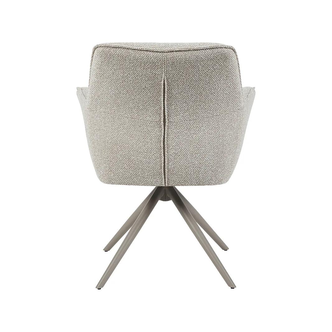 LABEL51 Esszimmerstuhl Kimora taupe metaal in Royal Boucle Natural, Detail 5