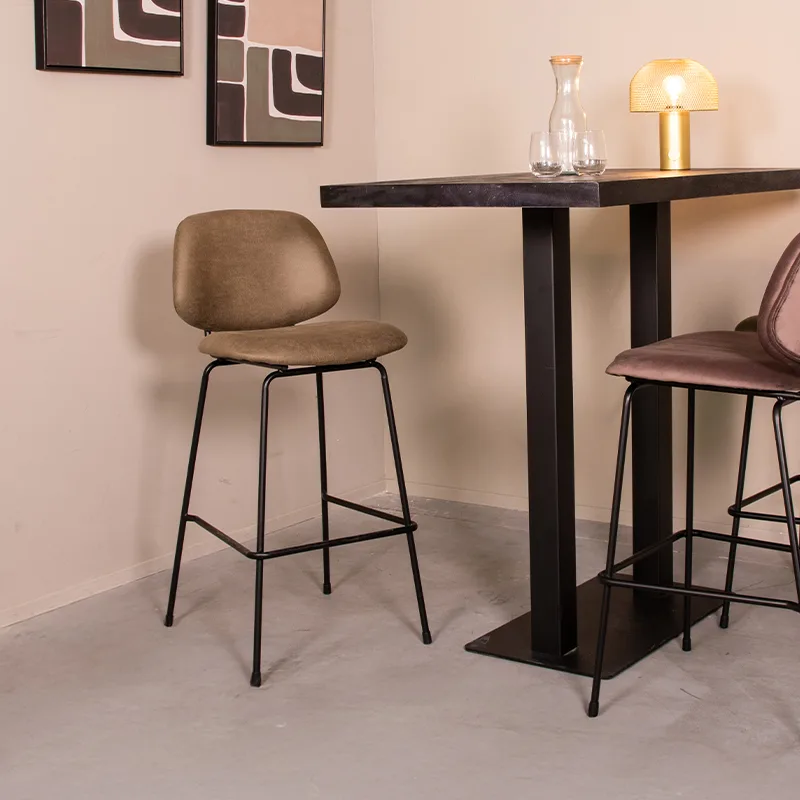 LABEL51 Barhocker Bello hoog in Microsuede Moss