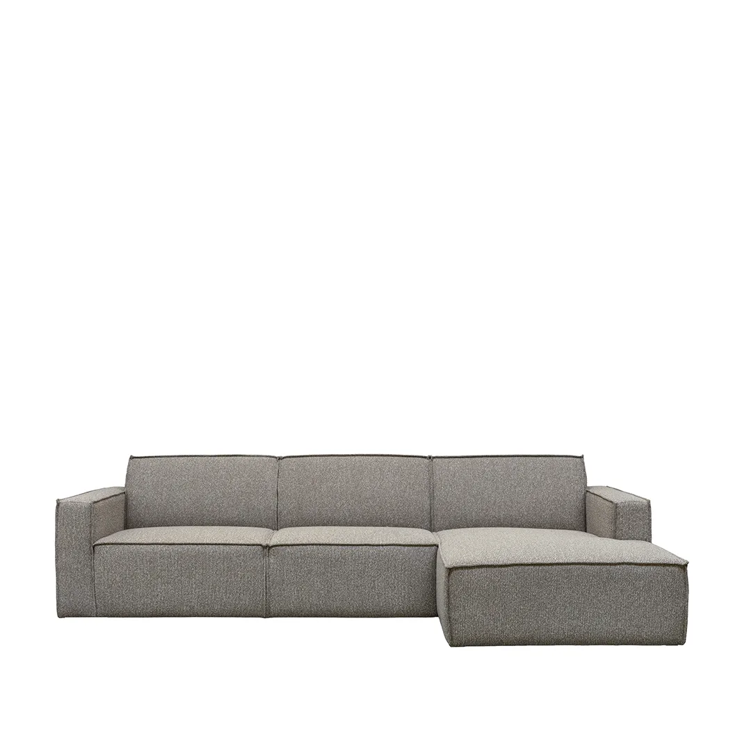 LABEL51 Hoekbank Kay loungebank rechts in Royal Boucle Mushroom, detail 1